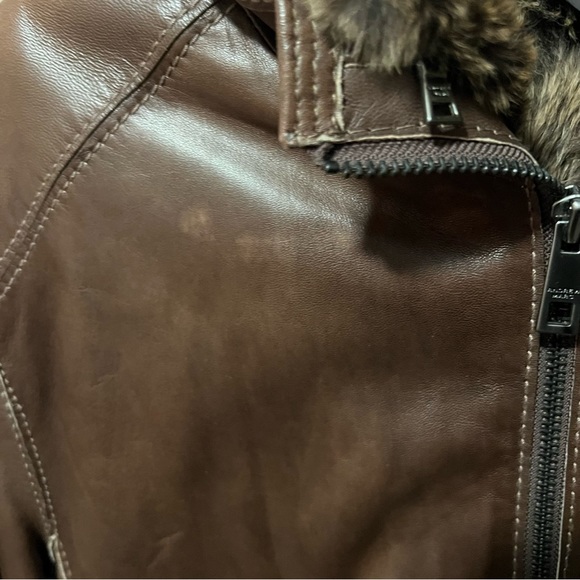 SOLD ! VTG ANDREW MARC Genuine Leather Rabbit Fur Thermolite Jacket - Picture 14 of 16